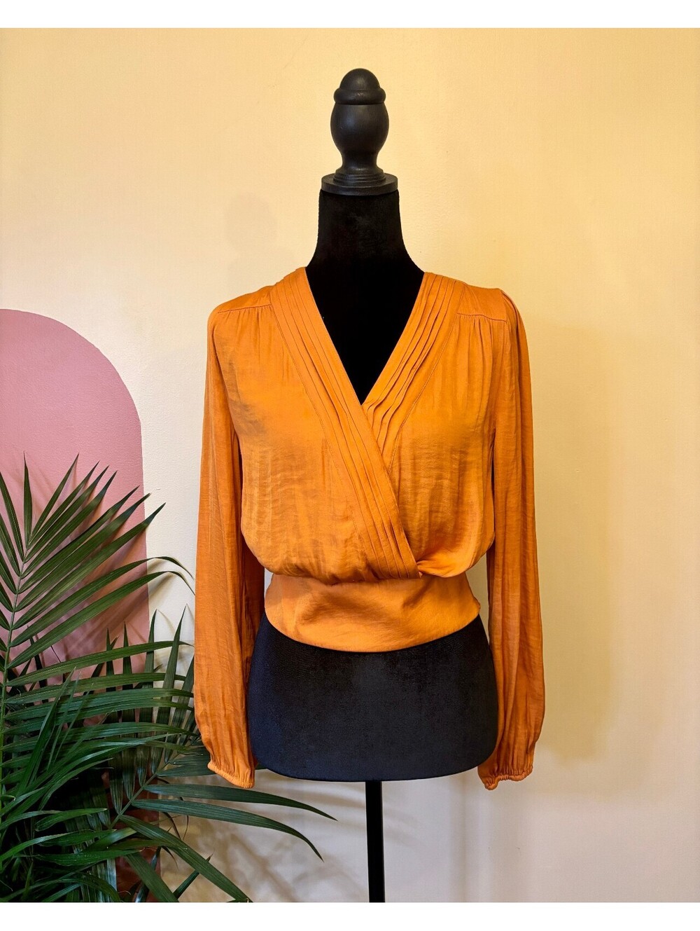 Rachel by Rachel Roy Women's Burnt Orange Top Romantic Feminine Extra Small